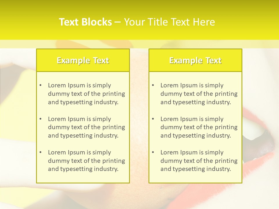 Biting Yellow Beauty PowerPoint Template