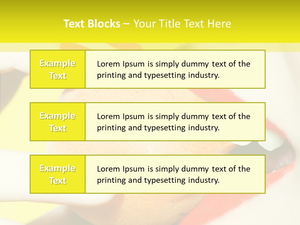 Biting Yellow Beauty PowerPoint Template