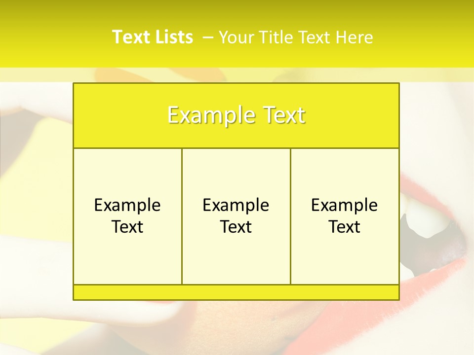 Biting Yellow Beauty PowerPoint Template