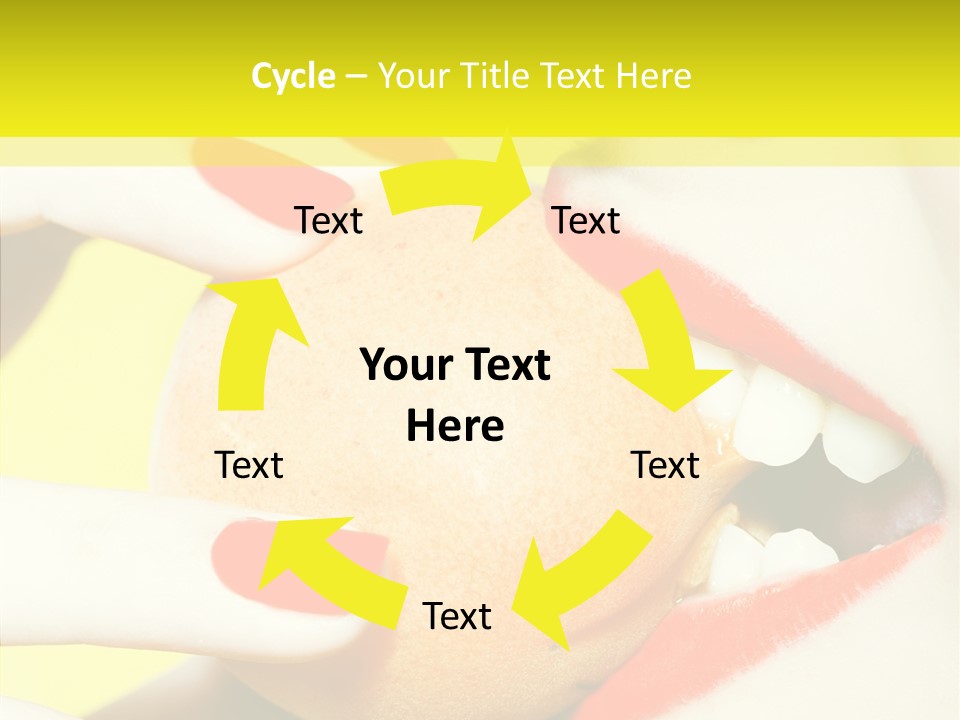 Biting Yellow Beauty PowerPoint Template