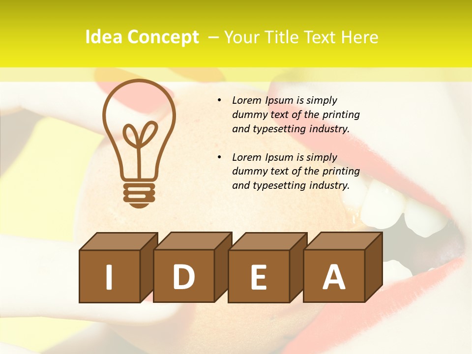 Biting Yellow Beauty PowerPoint Template