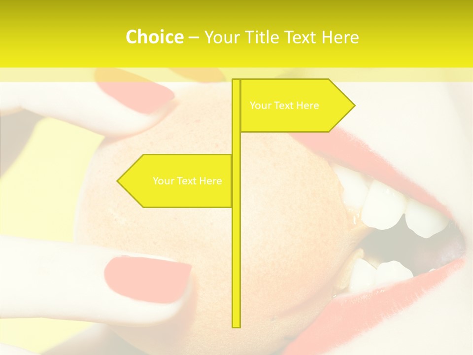 Biting Yellow Beauty PowerPoint Template