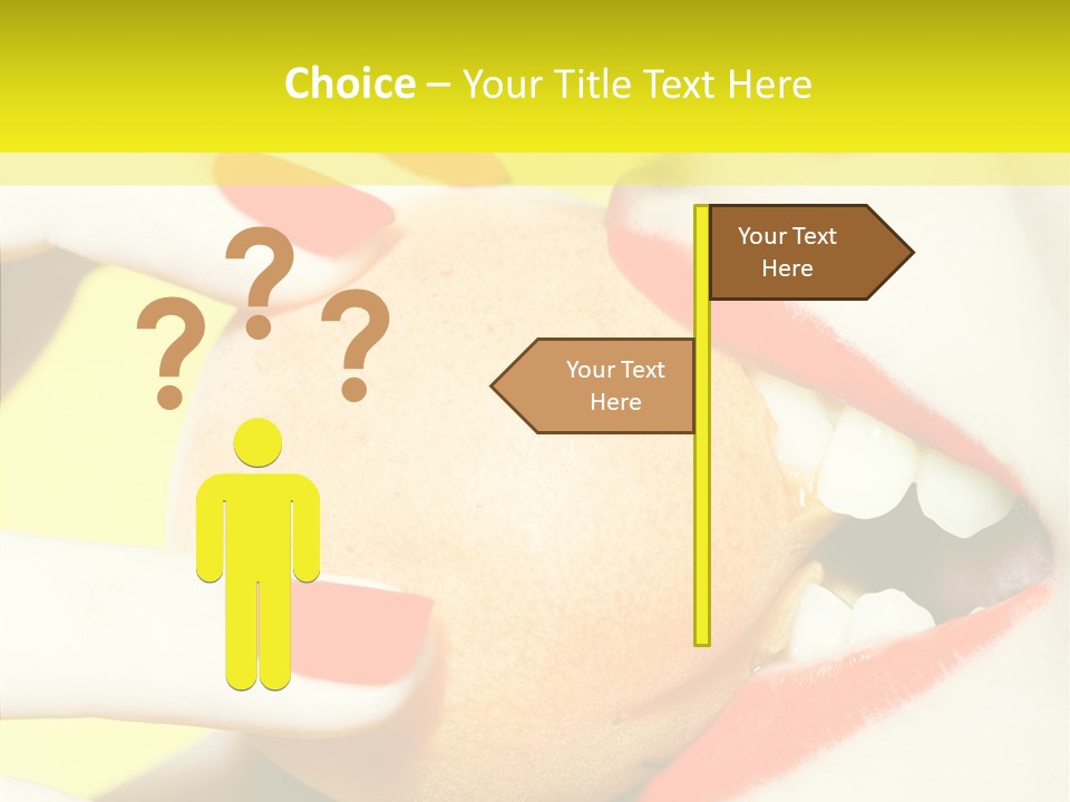 Biting Yellow Beauty PowerPoint Template