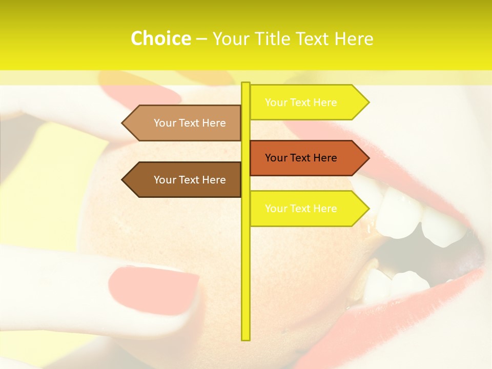 Biting Yellow Beauty PowerPoint Template