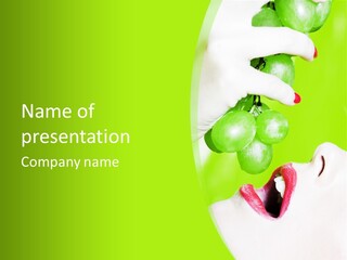 Girl People Eating PowerPoint Template