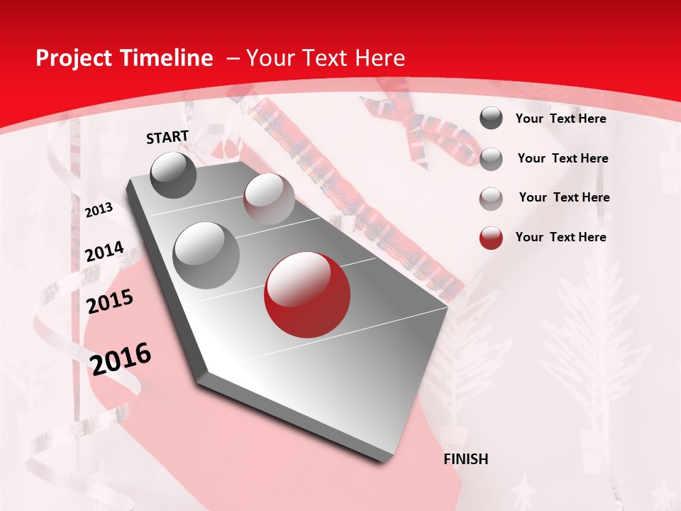 Tree Celebration Red PowerPoint Template