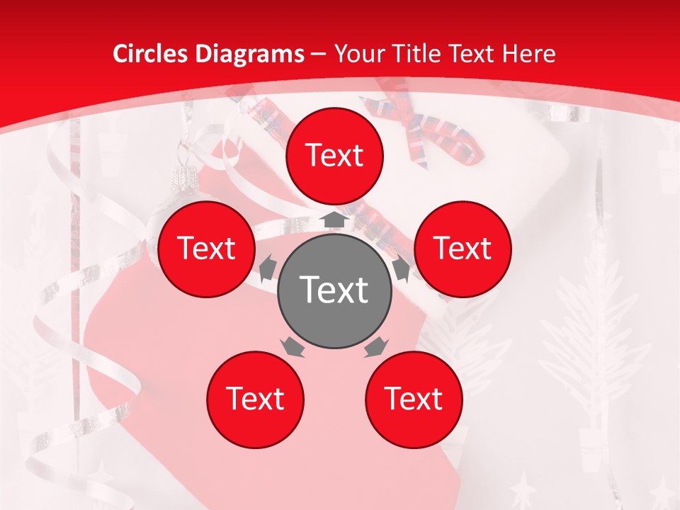 Tree Celebration Red PowerPoint Template