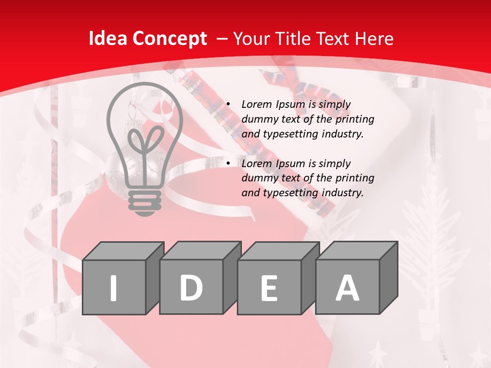 Tree Celebration Red PowerPoint Template