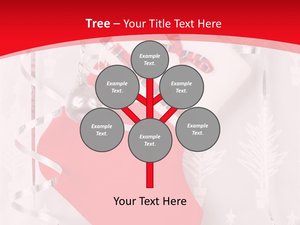Tree Celebration Red PowerPoint Template