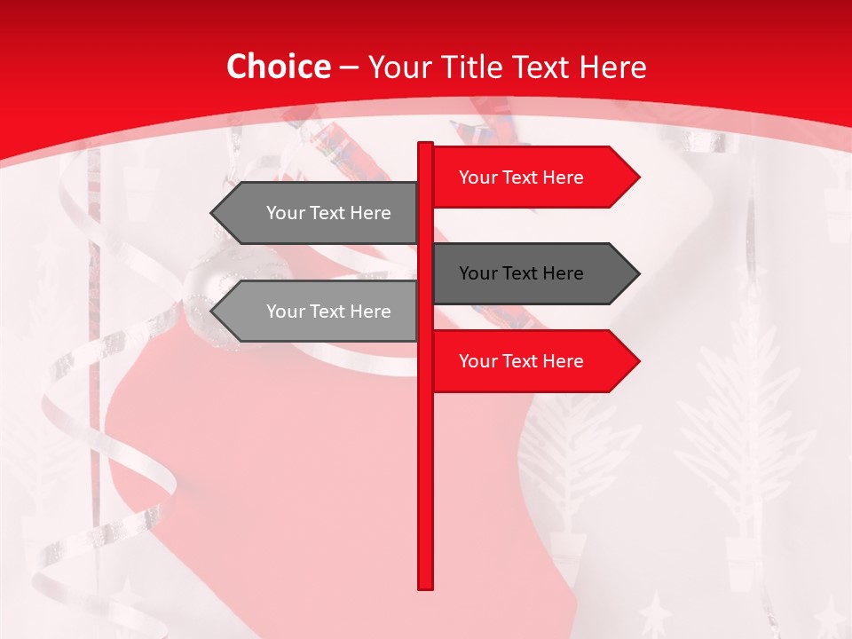 Tree Celebration Red PowerPoint Template