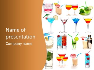 Liquor Martini Decoration PowerPoint Template