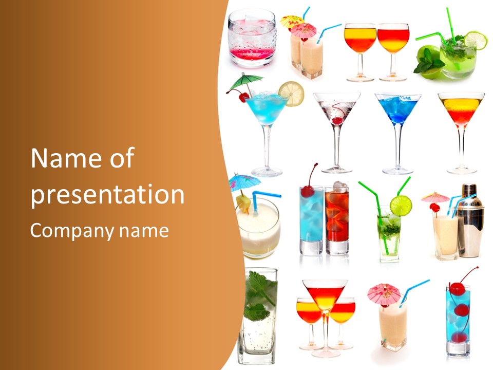 Liquor Martini Decoration PowerPoint Template