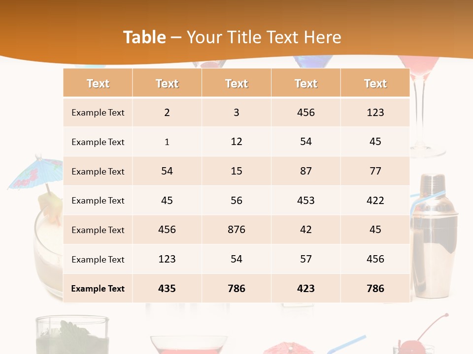 Liquor Martini Decoration PowerPoint Template