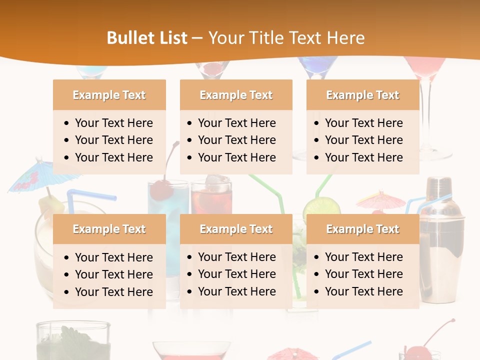 Liquor Martini Decoration PowerPoint Template