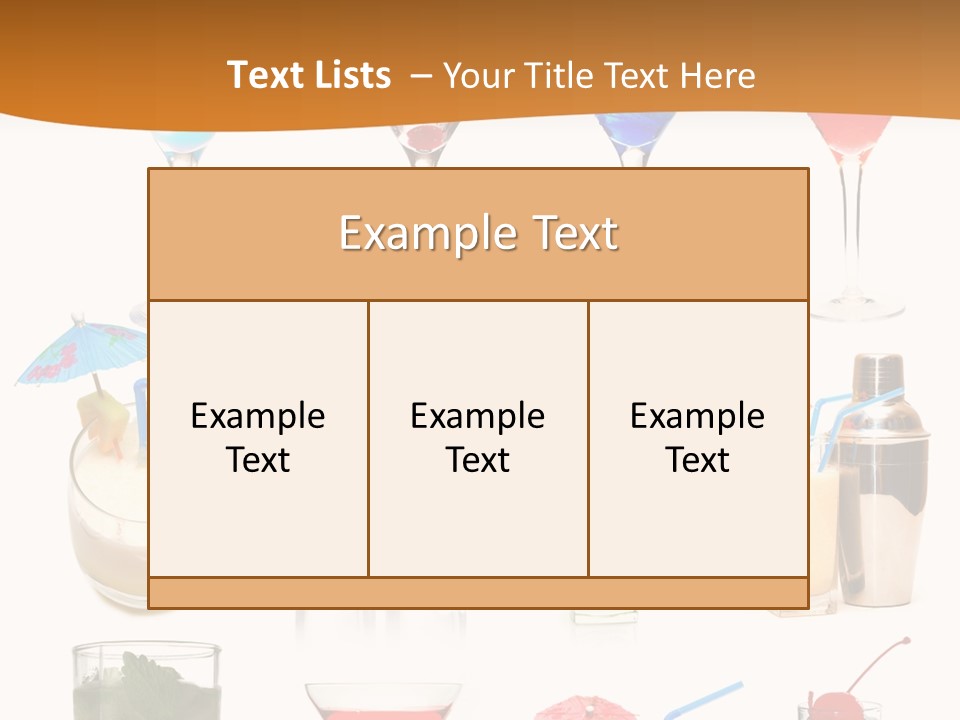 Liquor Martini Decoration PowerPoint Template