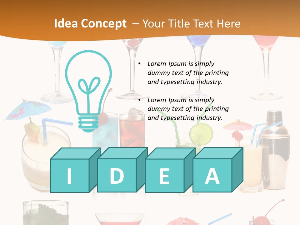 Liquor Martini Decoration PowerPoint Template