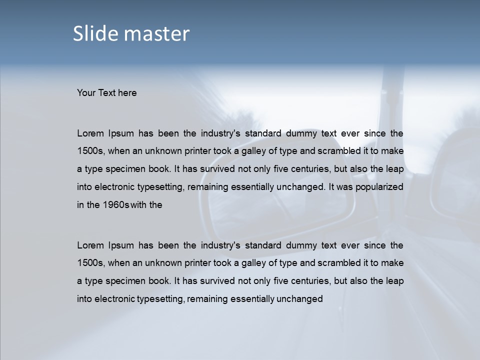 Automobile Speedlight Driveway PowerPoint Template