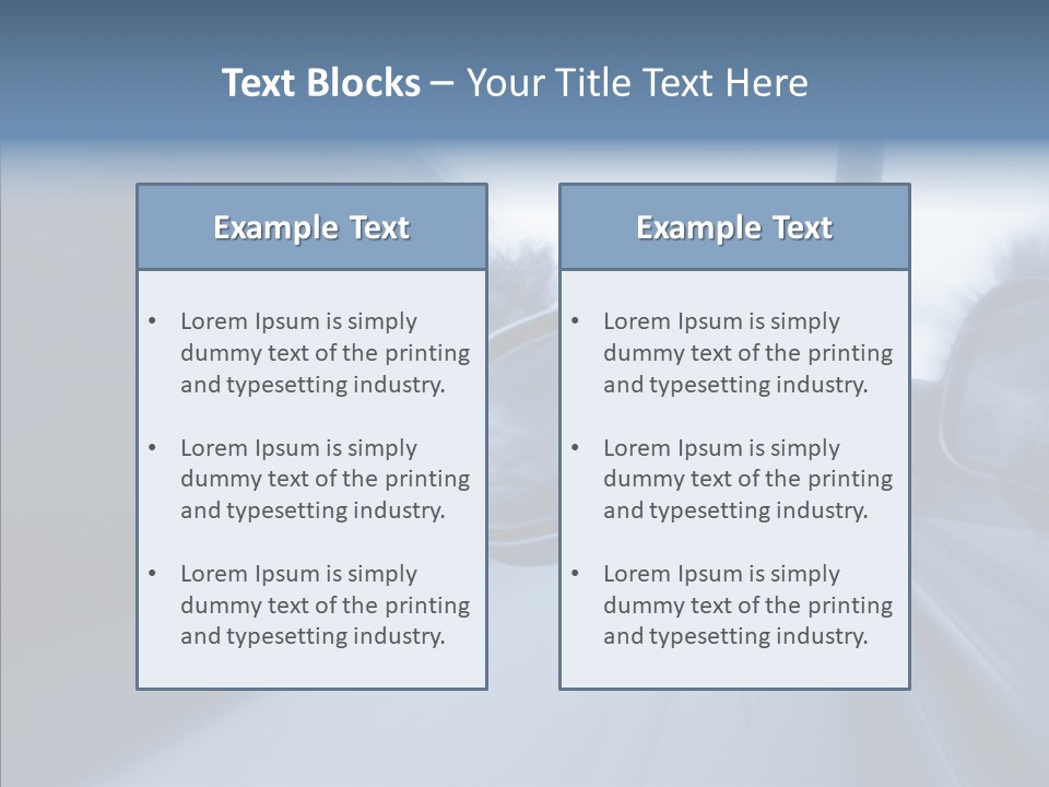 Automobile Speedlight Driveway PowerPoint Template