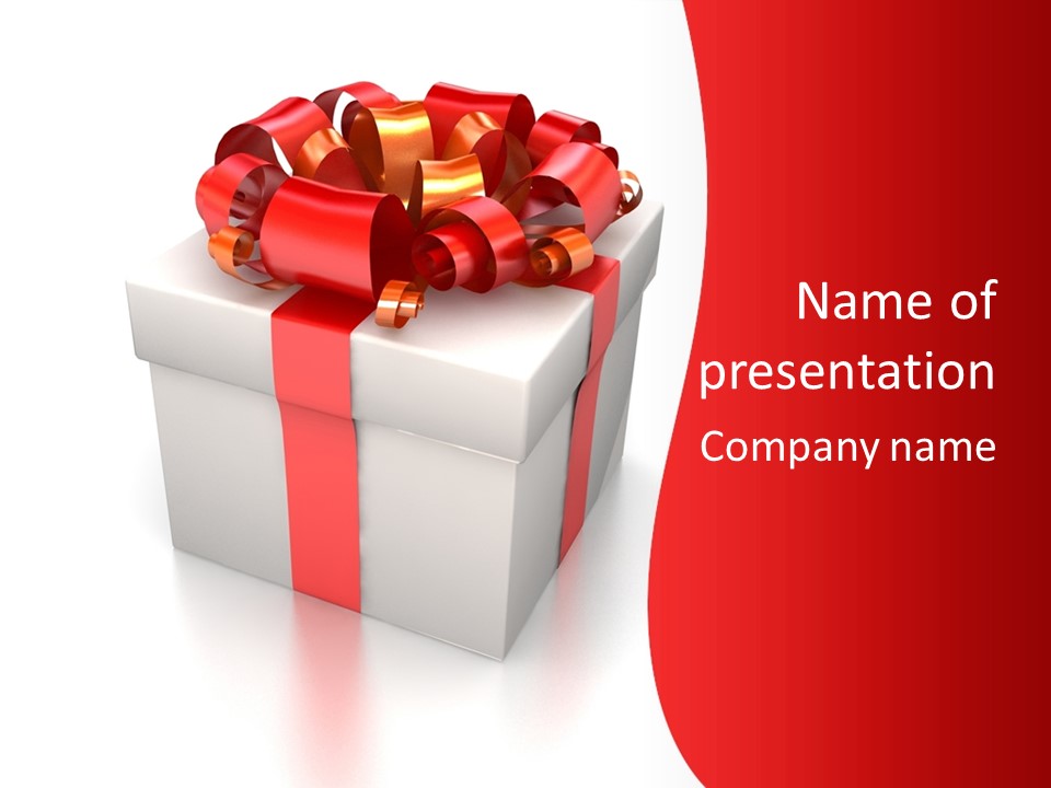 Decorative Isolated Gift PowerPoint Template