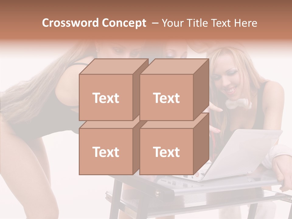 Playful Bunny Female PowerPoint Template