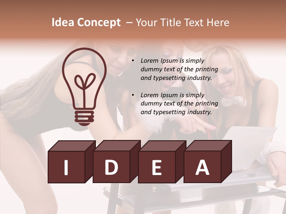 Playful Bunny Female PowerPoint Template