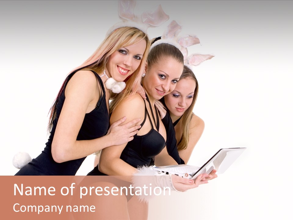 Girl Party Xmas PowerPoint Template