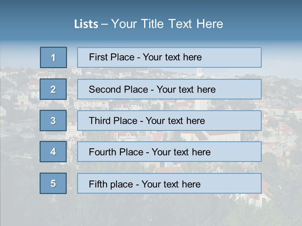 Island Colorful Building PowerPoint Template