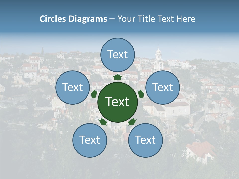 Island Colorful Building PowerPoint Template