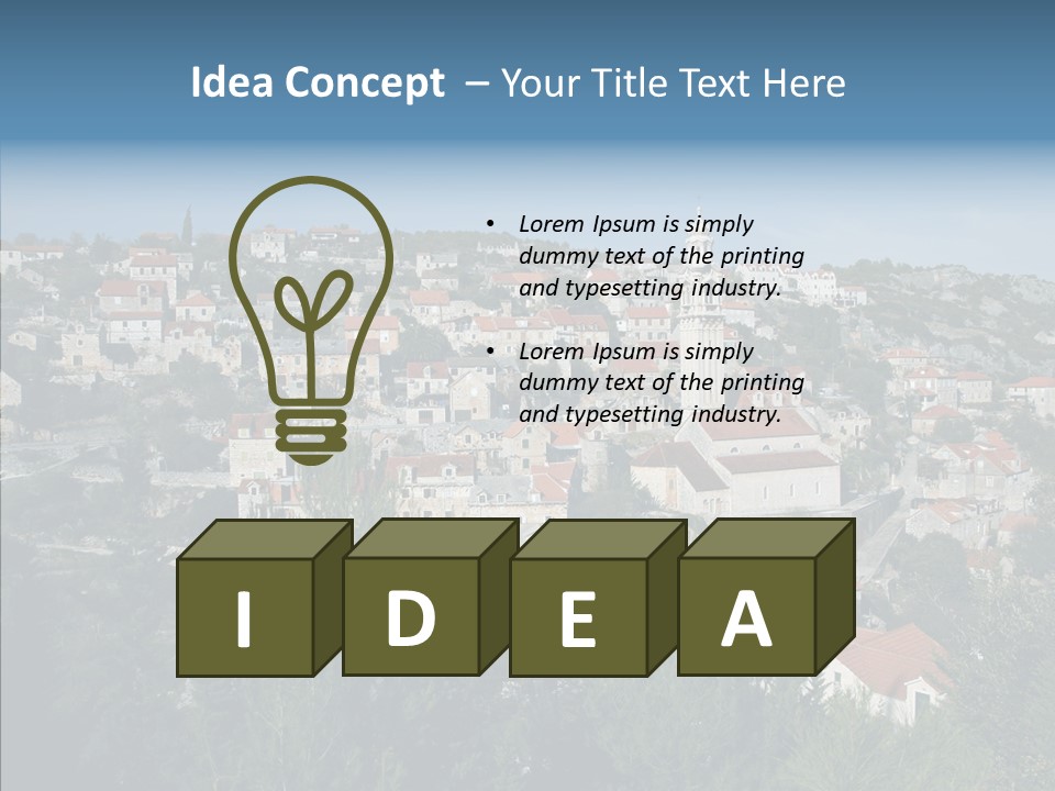 Island Colorful Building PowerPoint Template