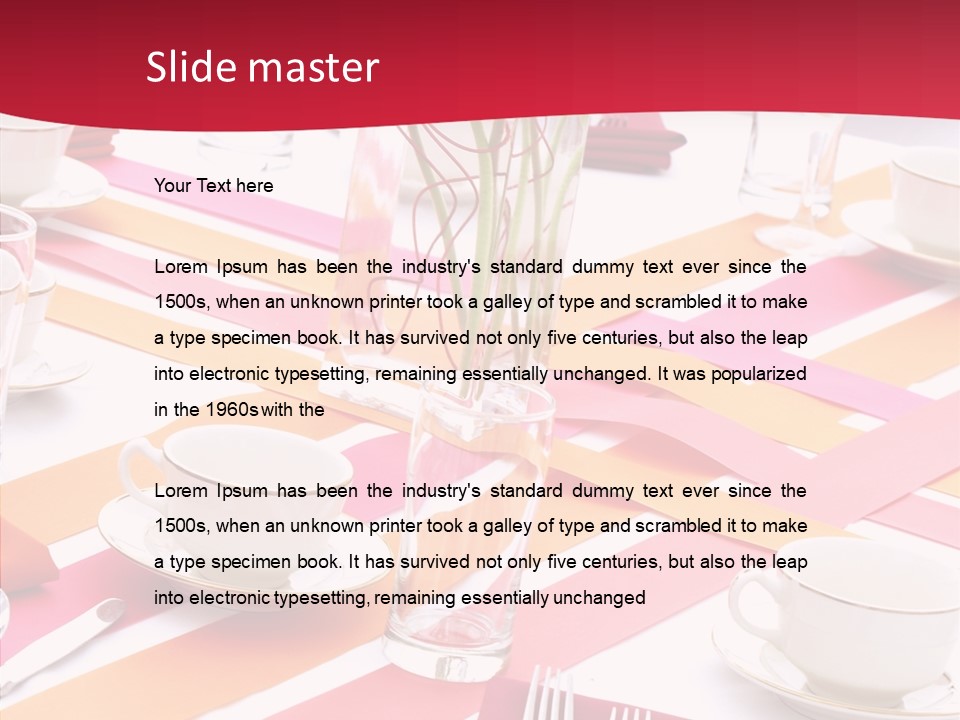 Pink Restaurant Table PowerPoint Template