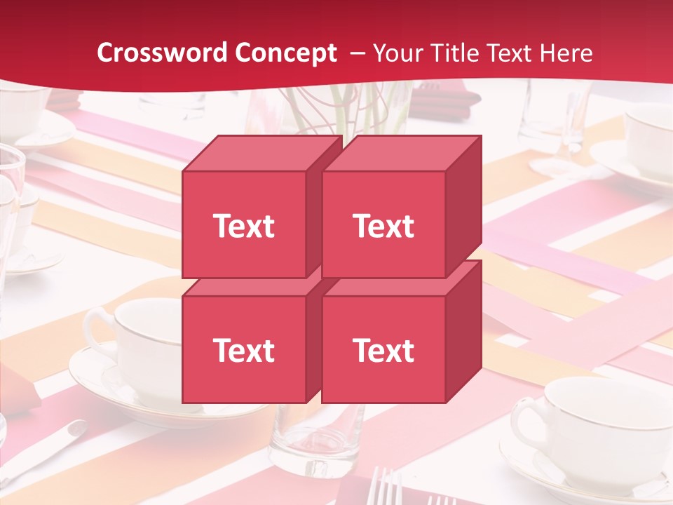 Pink Restaurant Table PowerPoint Template