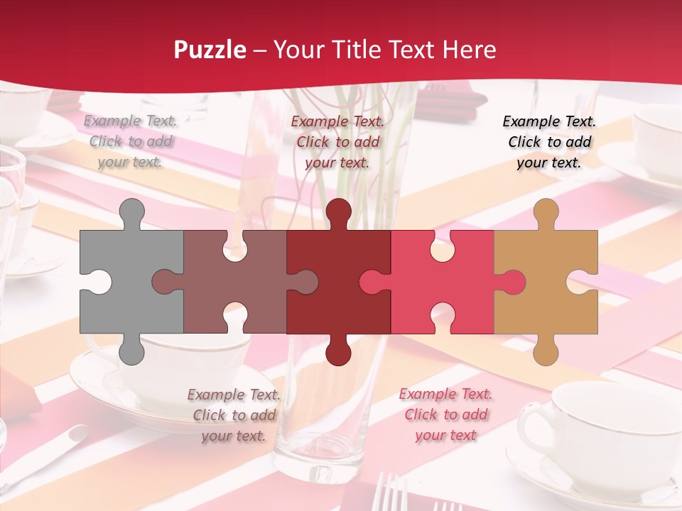 Pink Restaurant Table PowerPoint Template