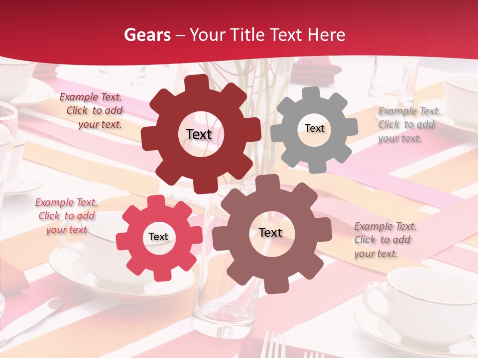 Pink Restaurant Table PowerPoint Template