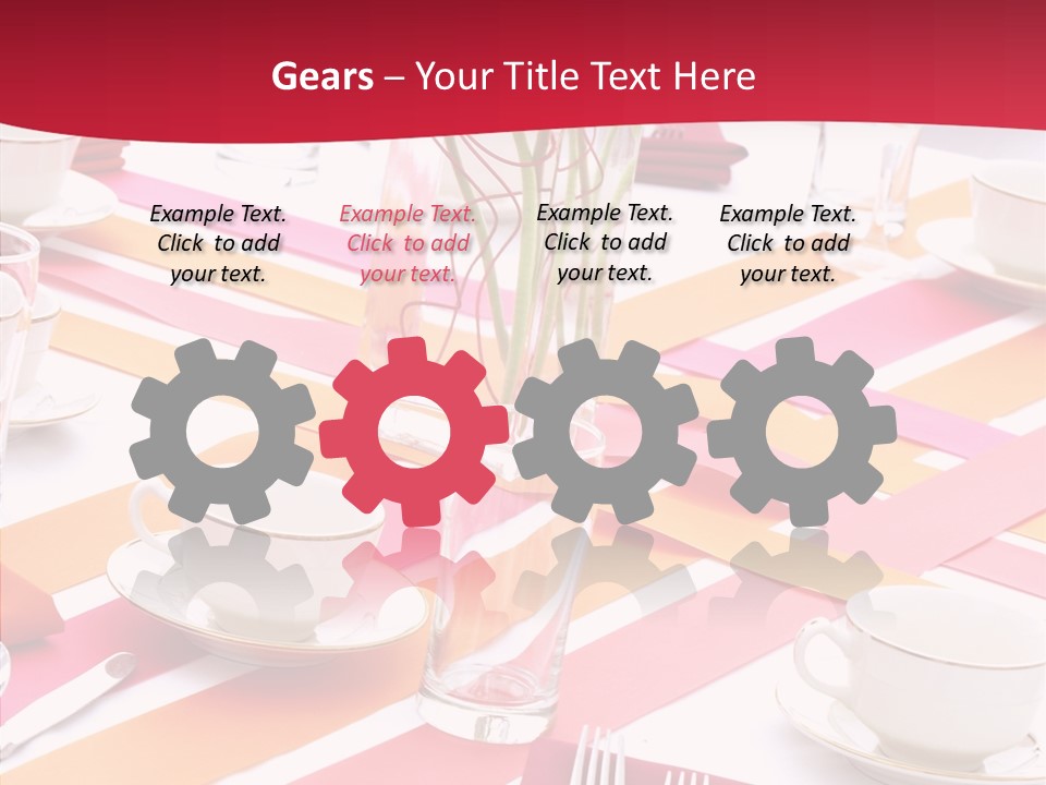 Pink Restaurant Table PowerPoint Template