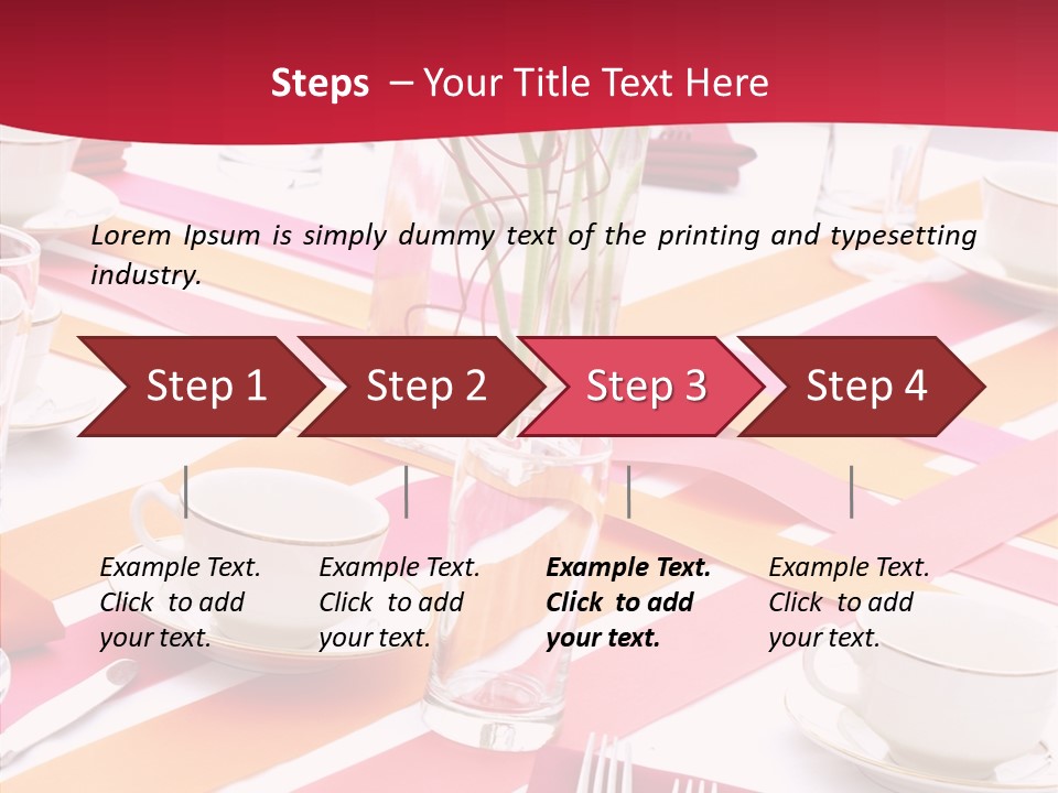 Pink Restaurant Table PowerPoint Template