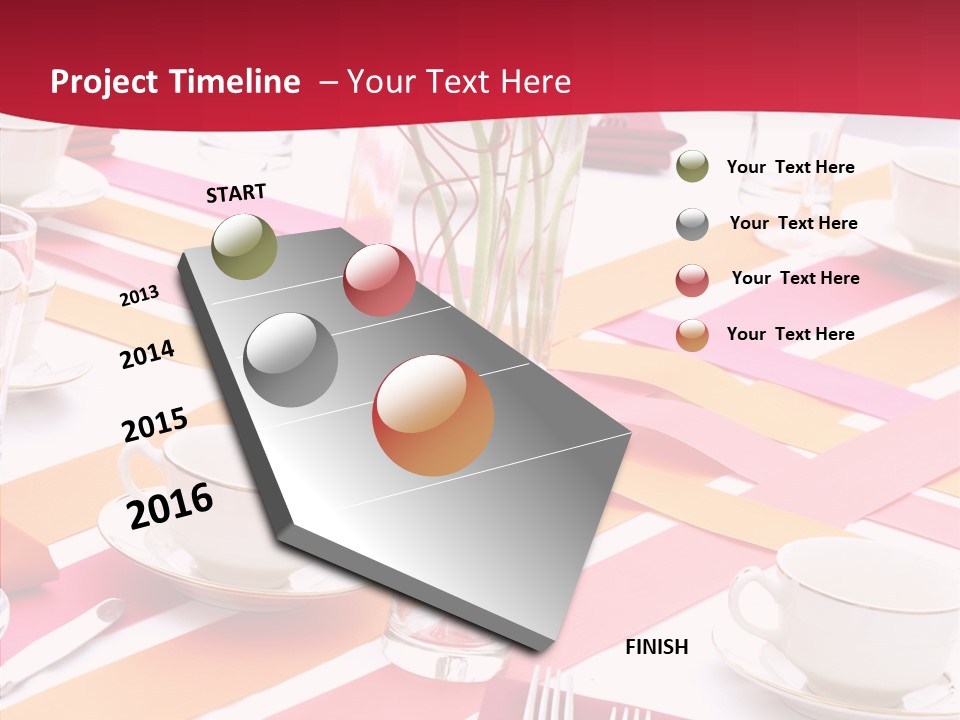 Pink Restaurant Table PowerPoint Template