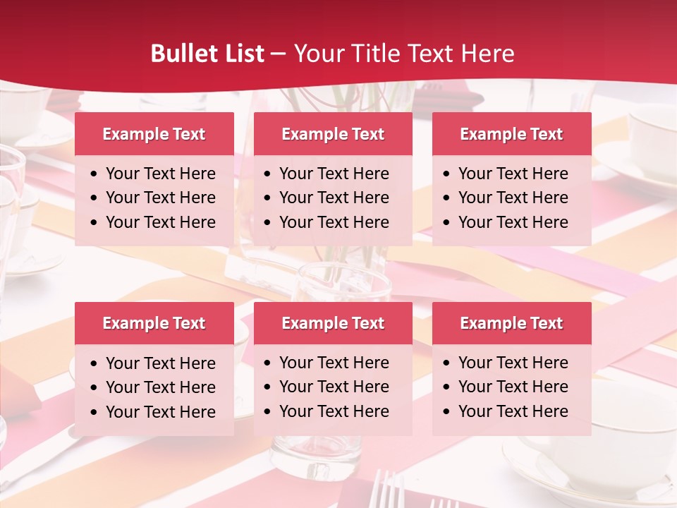 Pink Restaurant Table PowerPoint Template