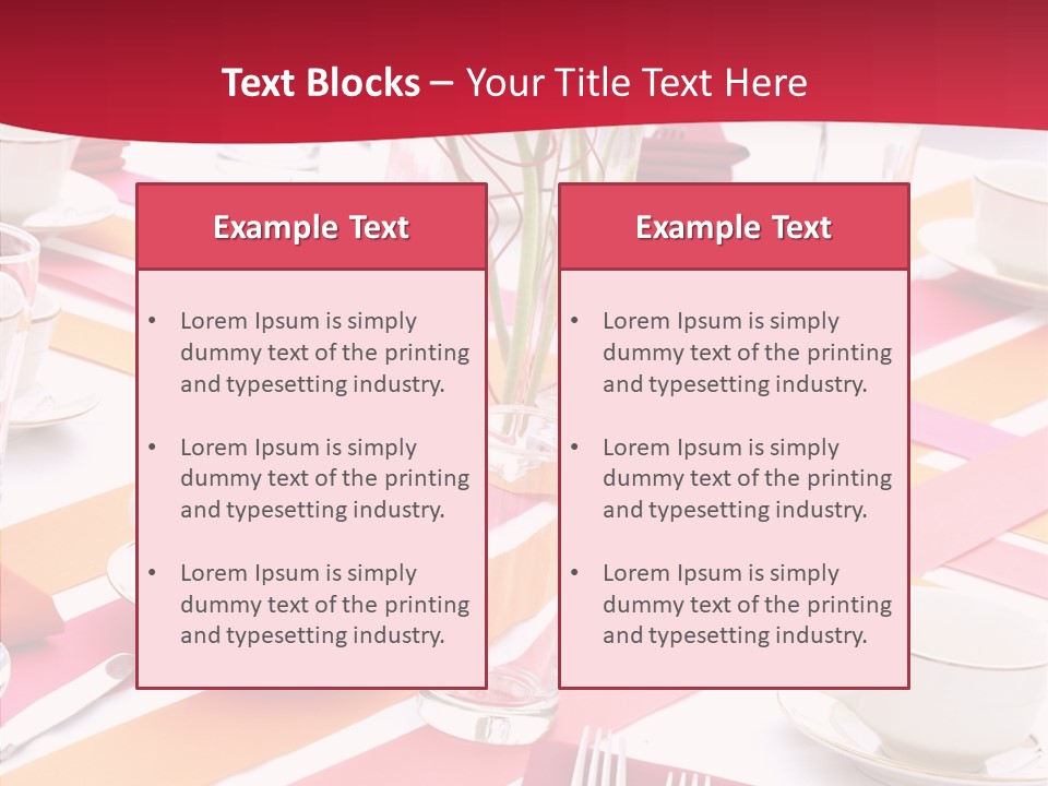 Pink Restaurant Table PowerPoint Template