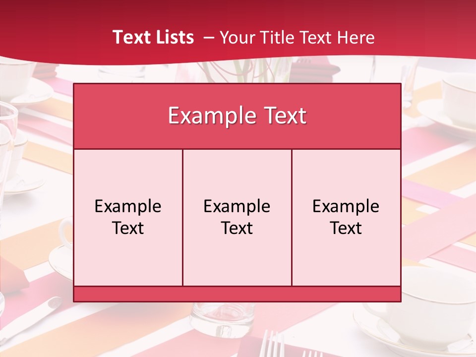 Pink Restaurant Table PowerPoint Template