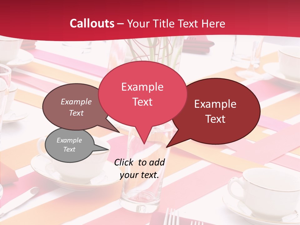 Pink Restaurant Table PowerPoint Template