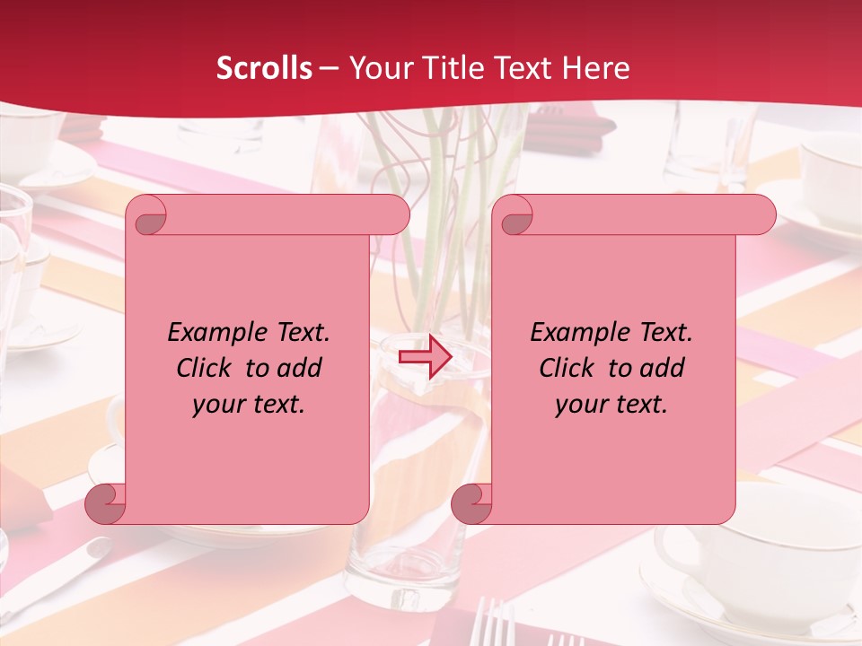 Pink Restaurant Table PowerPoint Template