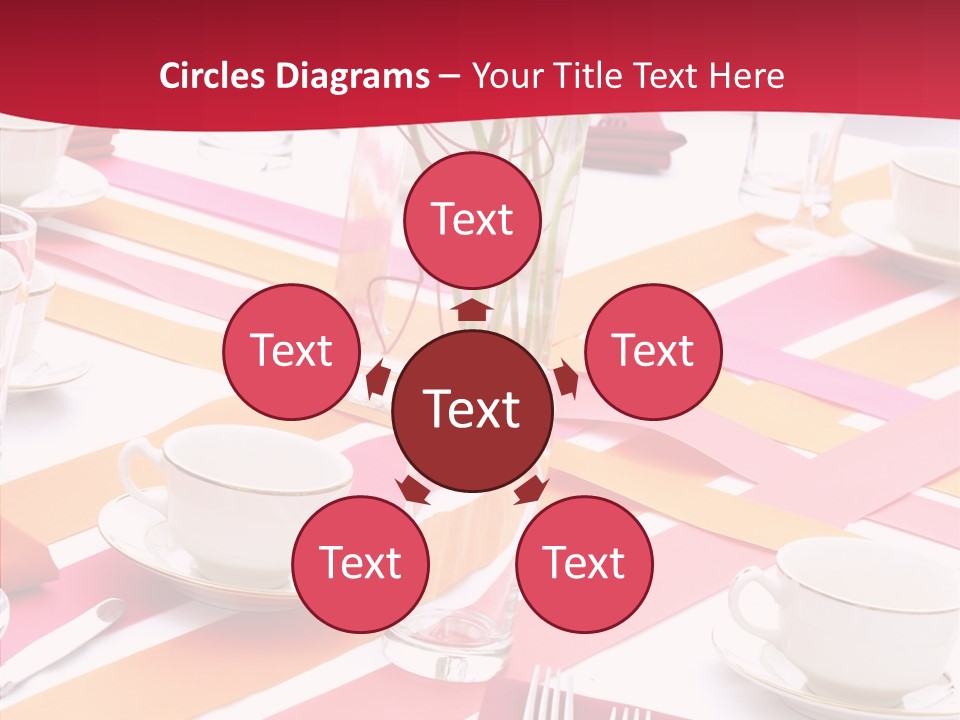 Pink Restaurant Table PowerPoint Template
