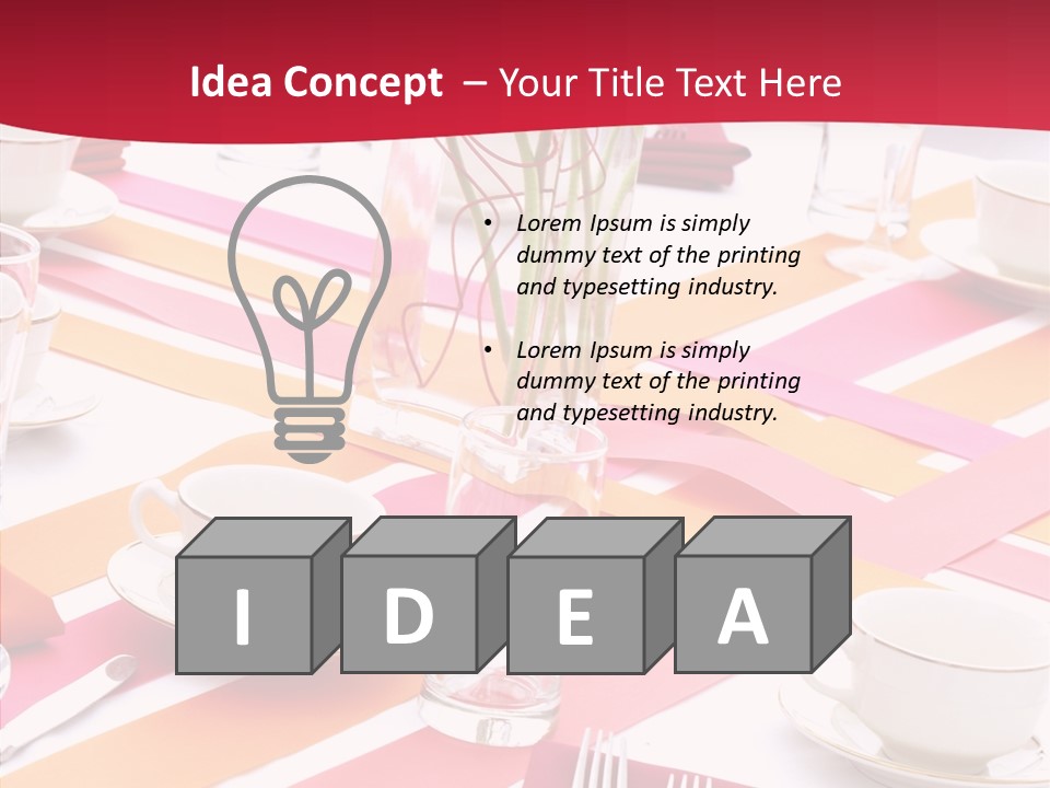 Pink Restaurant Table PowerPoint Template