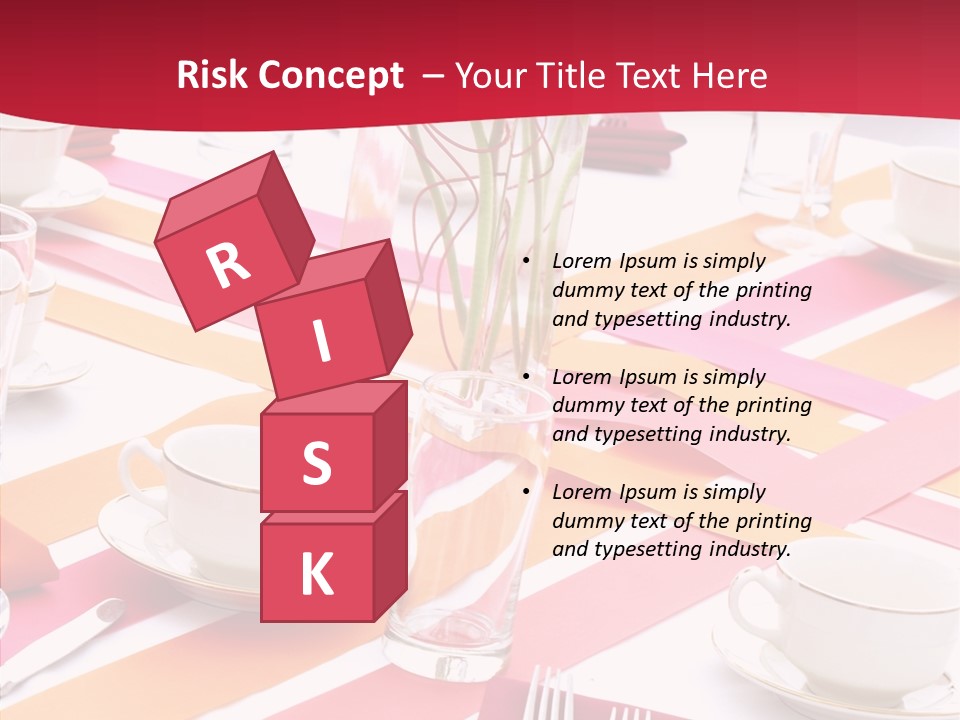 Pink Restaurant Table PowerPoint Template