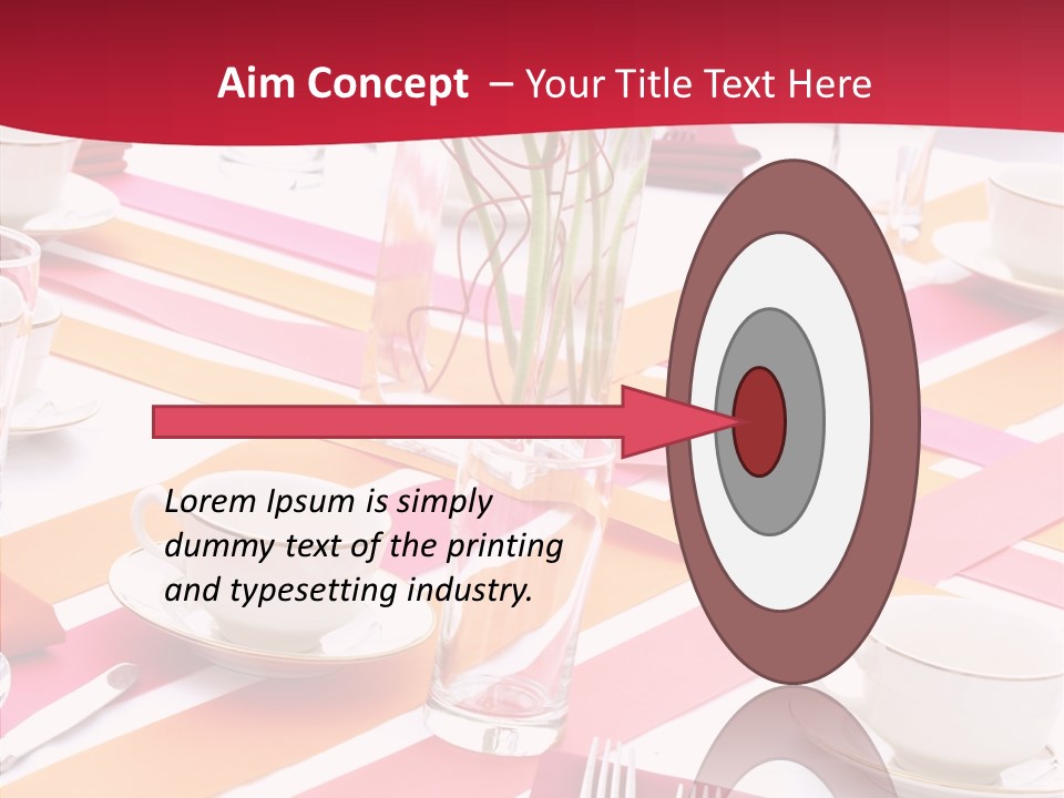 Pink Restaurant Table PowerPoint Template