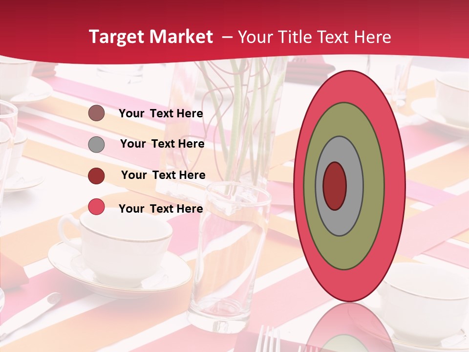Pink Restaurant Table PowerPoint Template