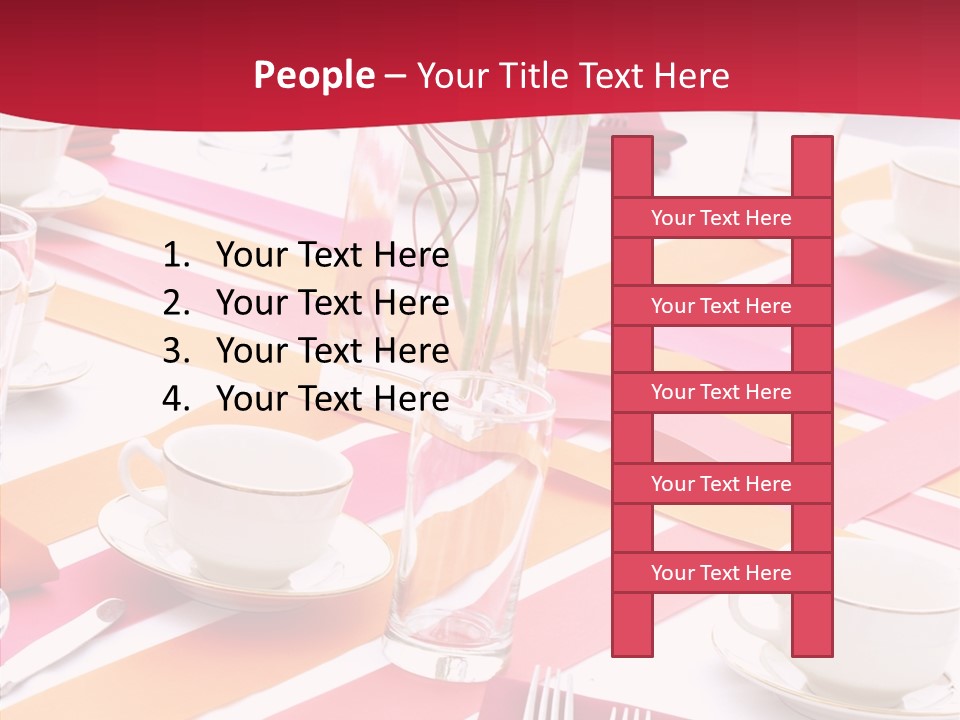Pink Restaurant Table PowerPoint Template