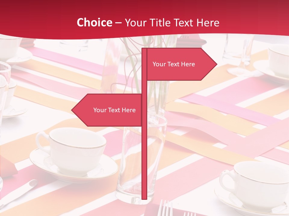 Pink Restaurant Table PowerPoint Template