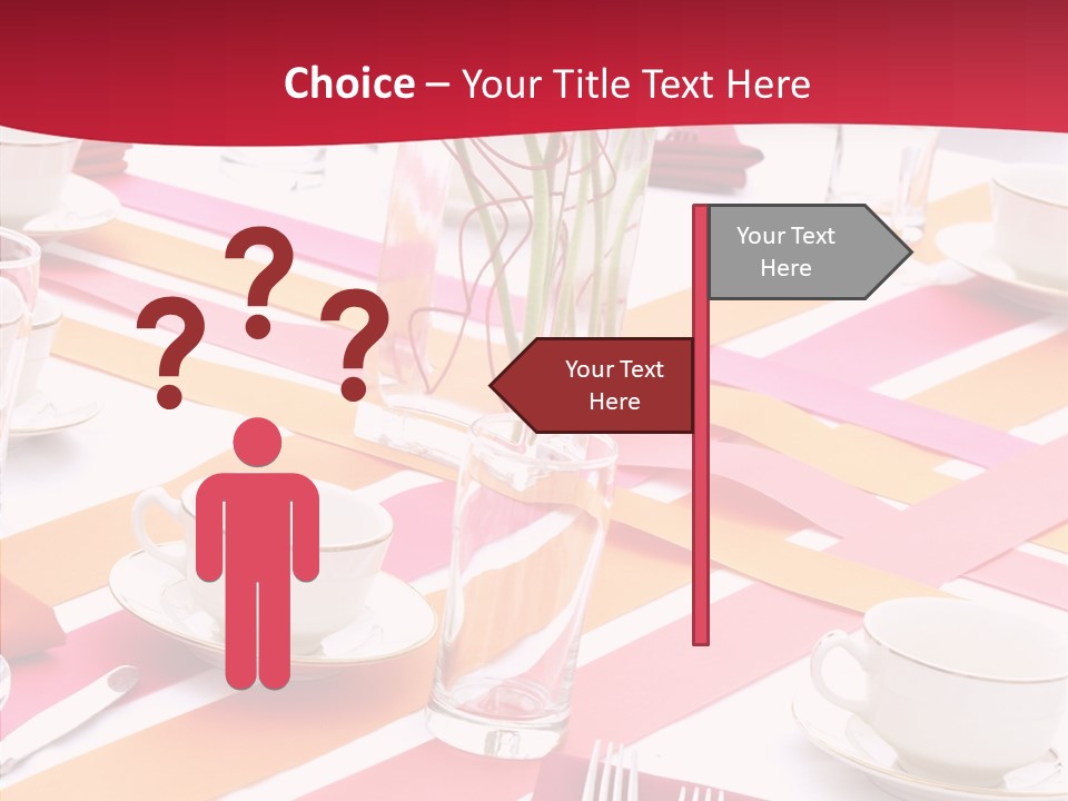 Pink Restaurant Table PowerPoint Template