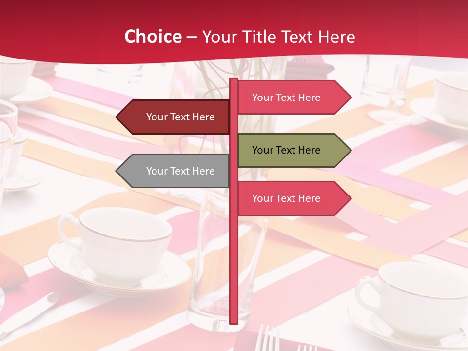 Pink Restaurant Table PowerPoint Template